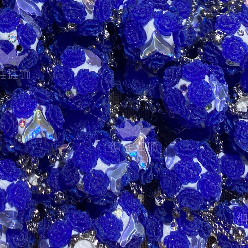 Wholesale 5PCS/PACK Crown Mermaid Tassel Soft Ceramic Drill Ball with Straight Hole Beads